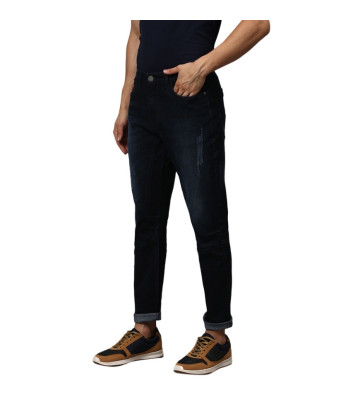 Campus Sutra Denim Solid Side Tape Slim Fit Jeans